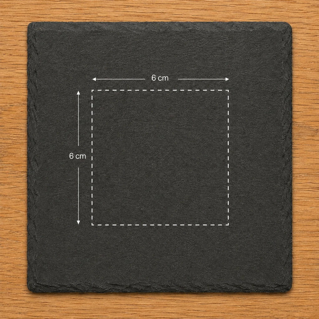 Custom Logo Slate Coasters, Set of 4