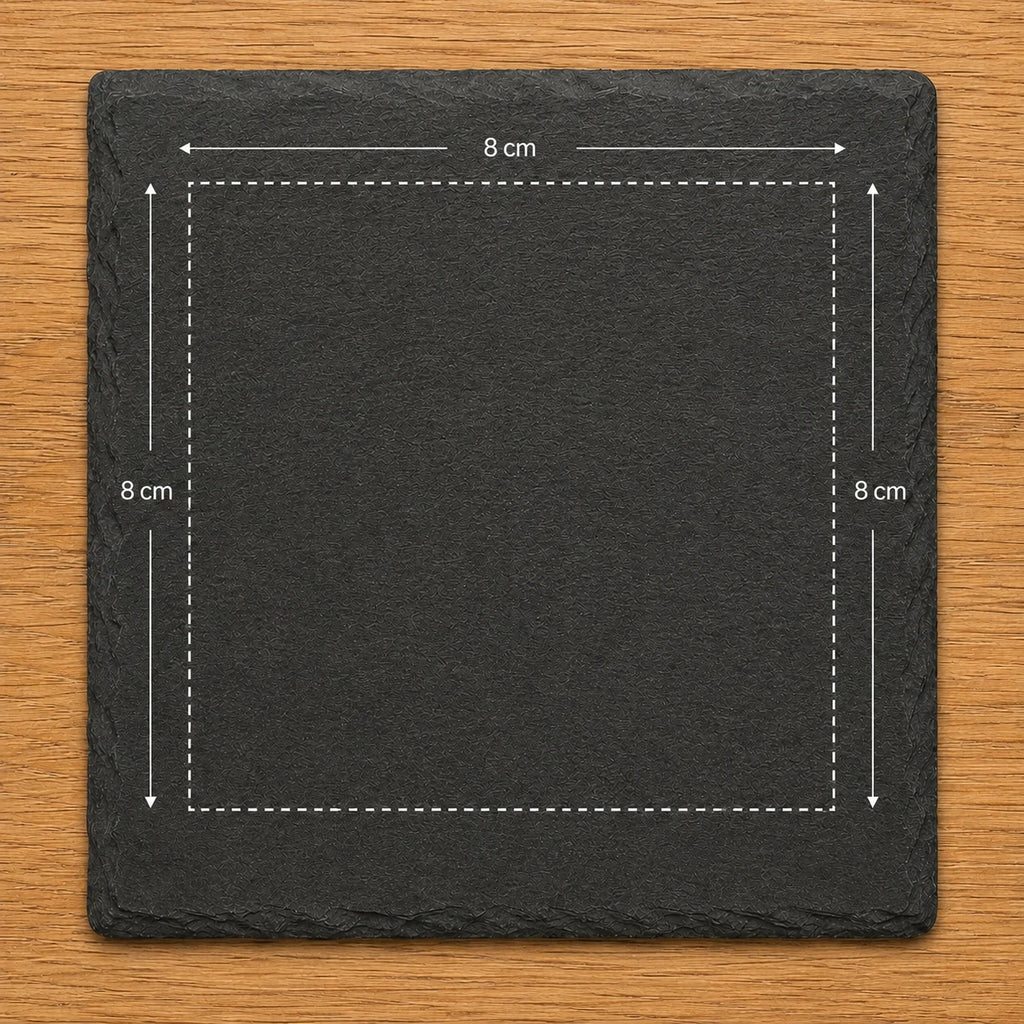 Custom Logo Slate Coasters, Set of 4