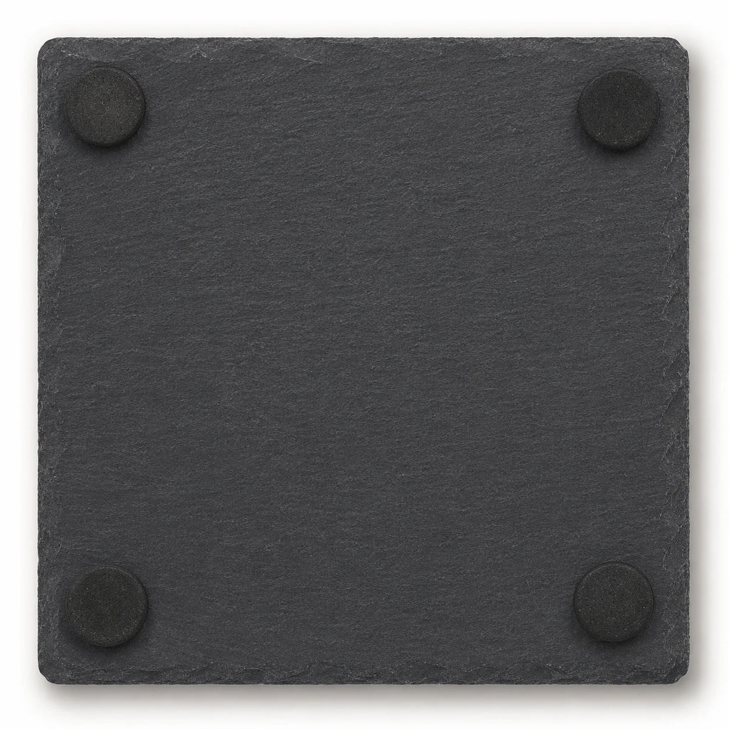 Custom Logo Slate Coasters, Set of 4