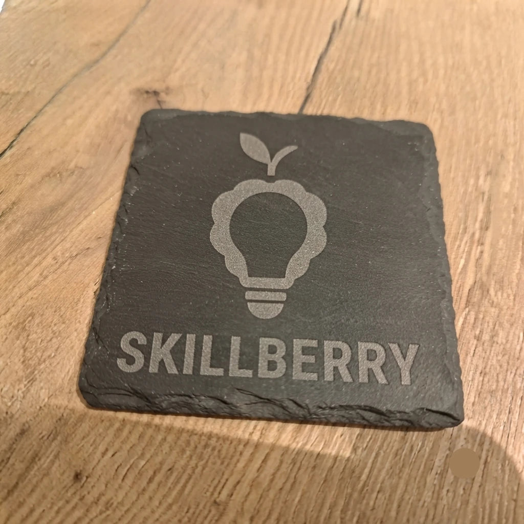 Custom Logo Slate Coasters, Set of 4