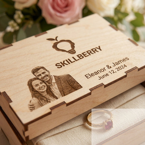 Engraved wooden boxes shown in small, medium and large sizes — Skillberry