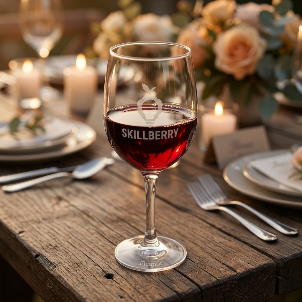 Engraved wine glass set for weddings and anniversaries — Skillberry
