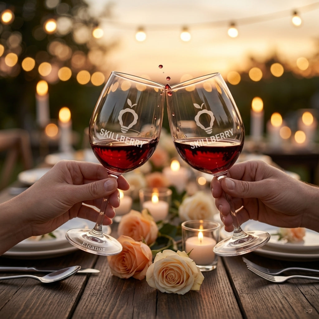 Custom engraved wine glasses for restaurants and bars — Skillberry